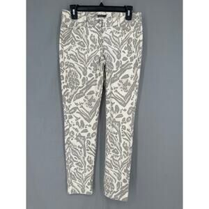 J Mclaughlin Jeans Womens 2 Animal Print Lexi Beige Slim Stretch Mid Rise Skinny